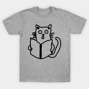 Cat reading book T-Shirt